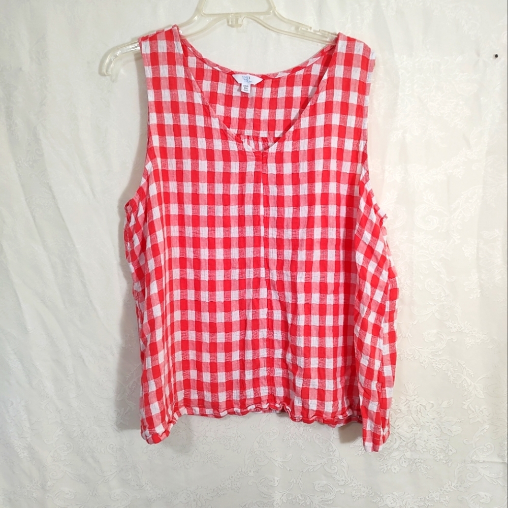 Time & Tru pink and white tank top   women's  XXXL  (22)    #293
